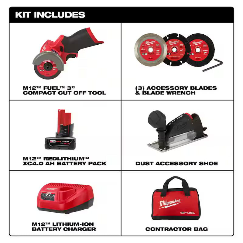 12V Cordless Cut Off Saw Kit with Service Light A996473