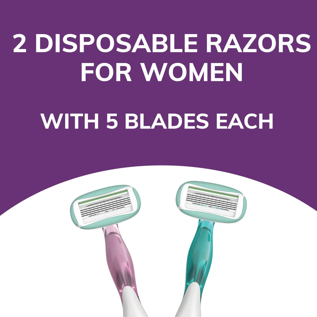 Women's Disposable Razors 5 Blades 2 Count V8111
