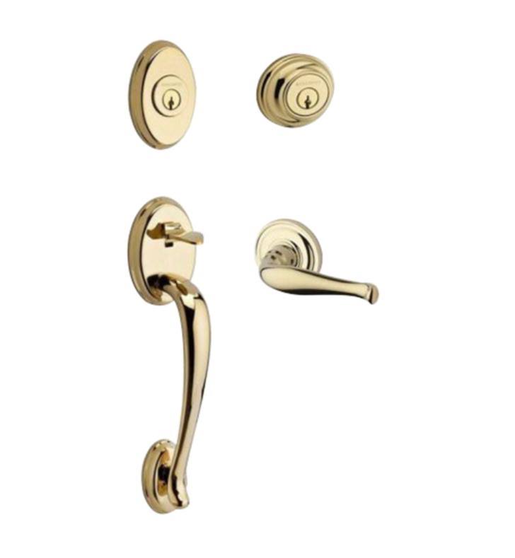 Columbus Handleset with Right Handed Decorative Lever and Traditional Round Rose in Satin Nickel M1413