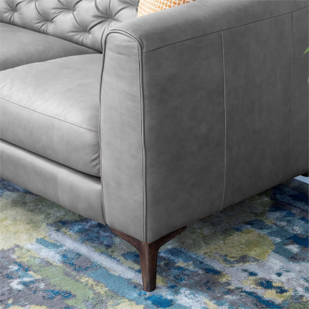 Gray Genuine Leather Sofa X9568