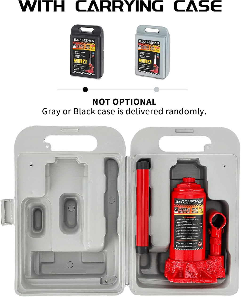 2 Ton Hydraulic Bottle Jack with Carrying Case Pack of 2 A9435