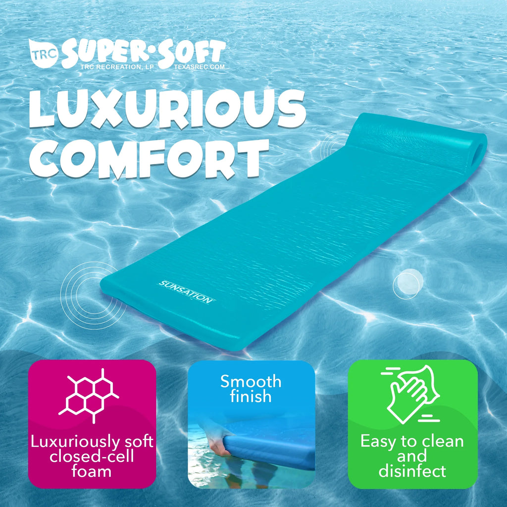 Teal 70 Inch Foam Pool Float Lounger (2 Pack) Y391690
