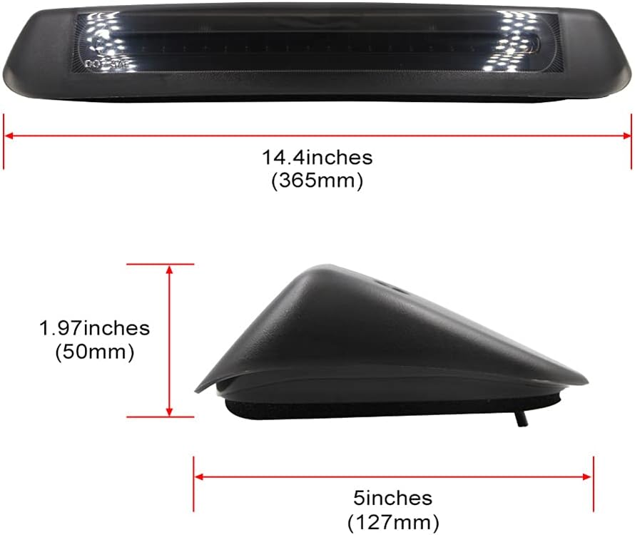 Smoked Lens Red/white LED 3rd Brake Light High Mount Brake Lamp D892