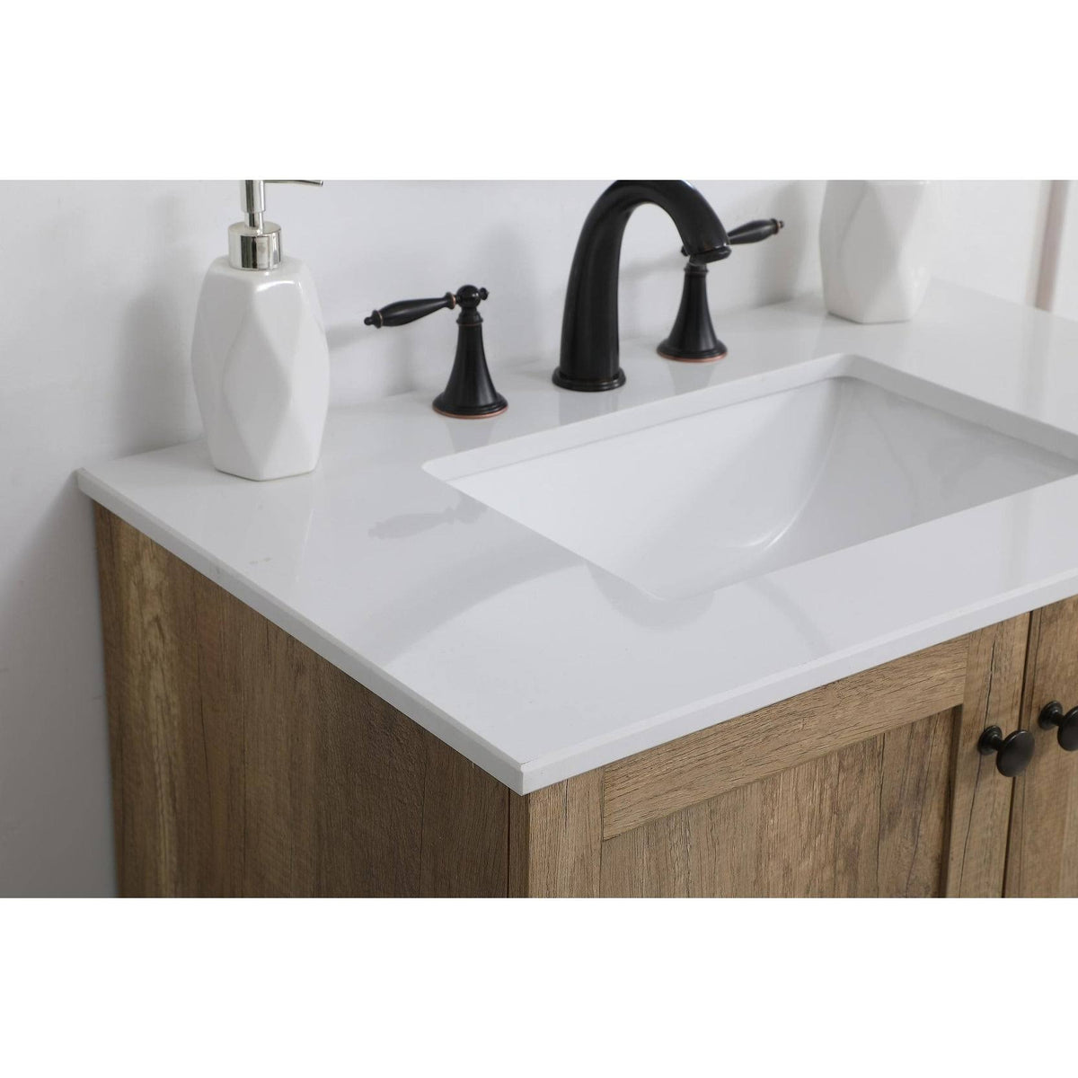 18 inch Natural Oak Vanity Cabinet Set S70875