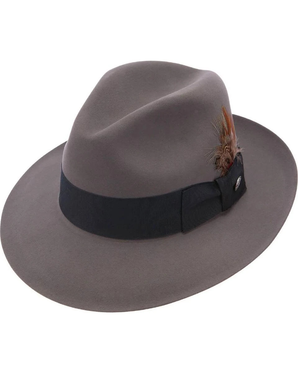 Beaver Fur Felt Fedora Hat Size 7 1/4 Caribou R503