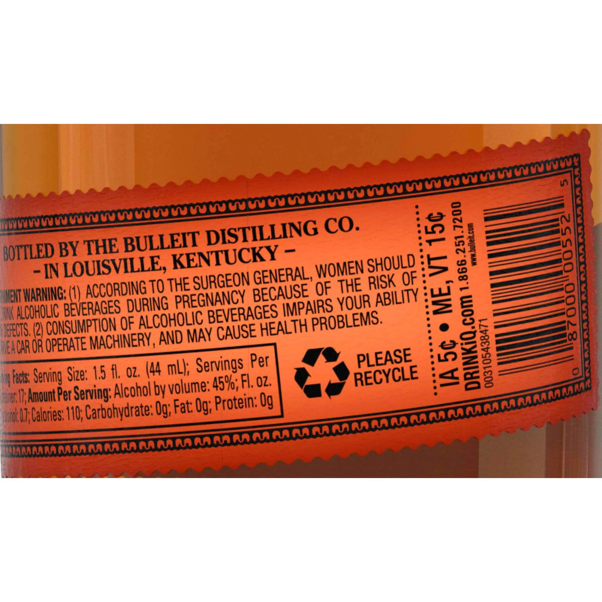 Bourbon Whiskey 750 mL 45% ABV F7395
