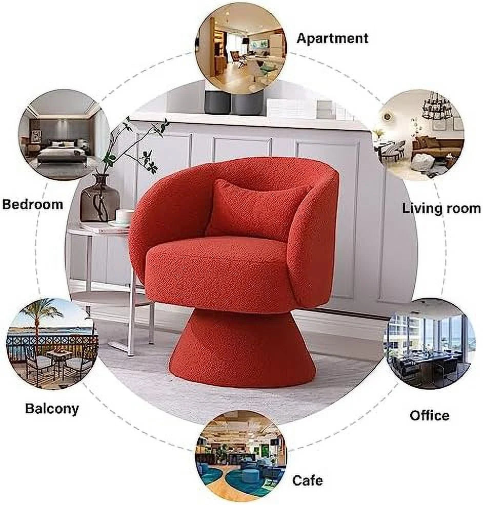 Beige Linen Swivel Barrel Chair Set of 2 U9755