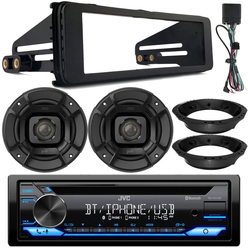 Single DIN Bluetooth CD Receiver with 6.5 Speakers and Install Kit S68594