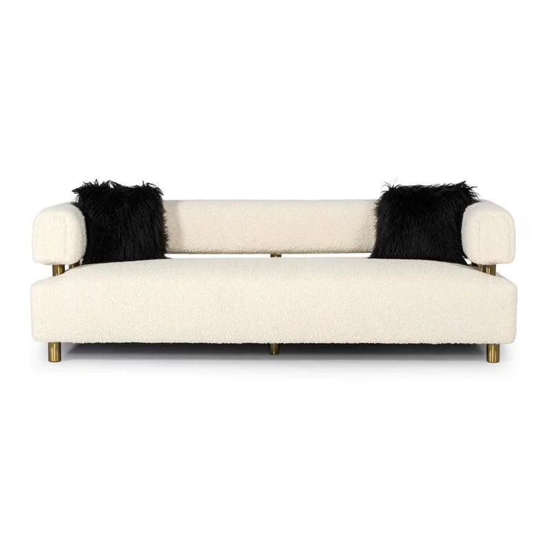 Beige Polyester Fabric & Stainless Steel Sofa X2926