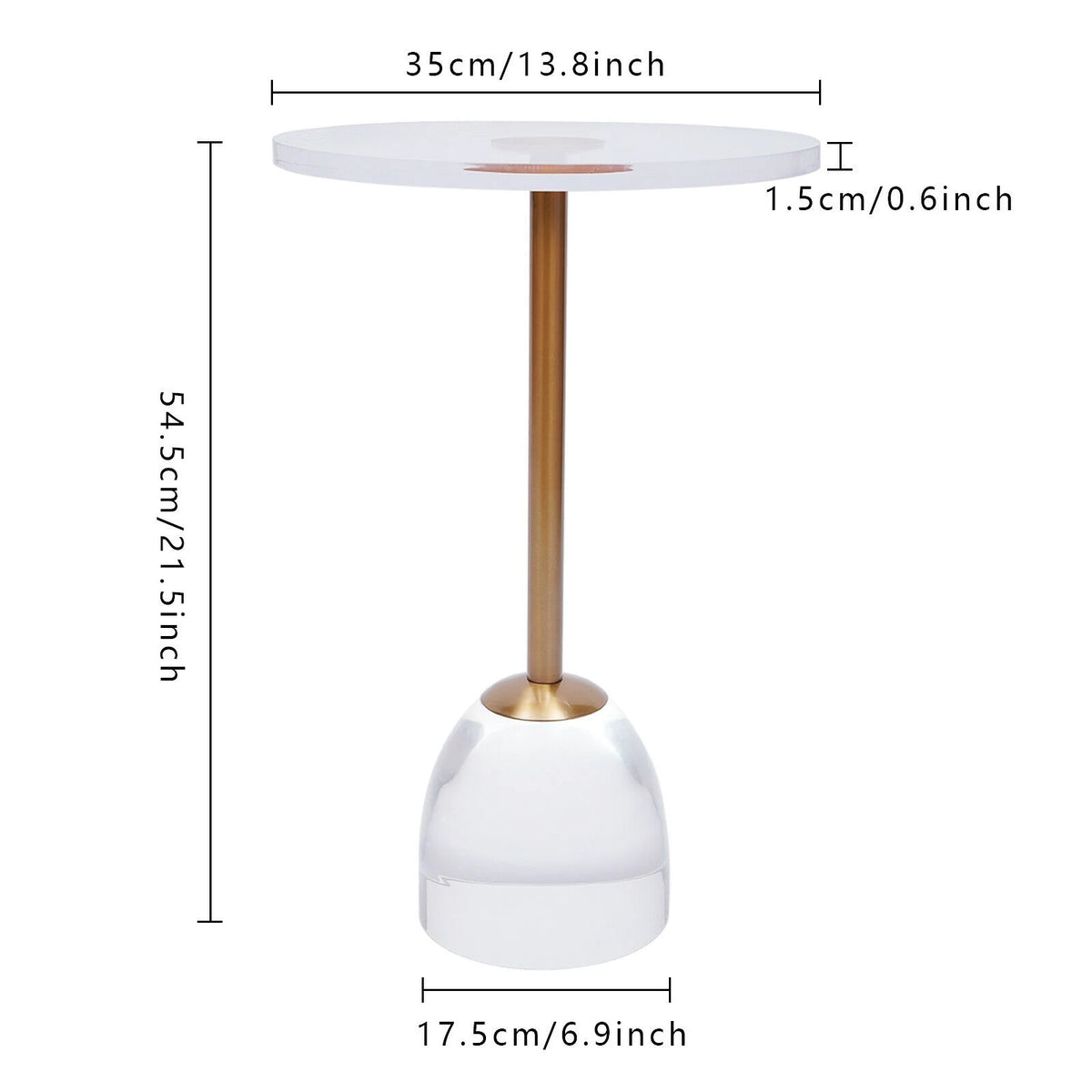 Clear Acrylic Round End Table W5117