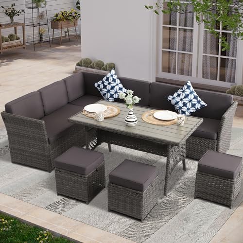 7 Piece PE Wicker Patio Dining Set P4241
