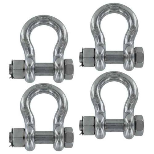 4 Pack 316 Stainless Steel Bolt Type Anchor Shackle I19528