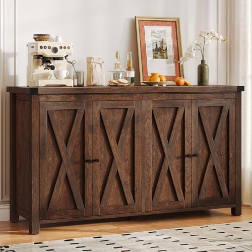 Oak Sideboard Buffet Cabinet with Storage and Doors W606952