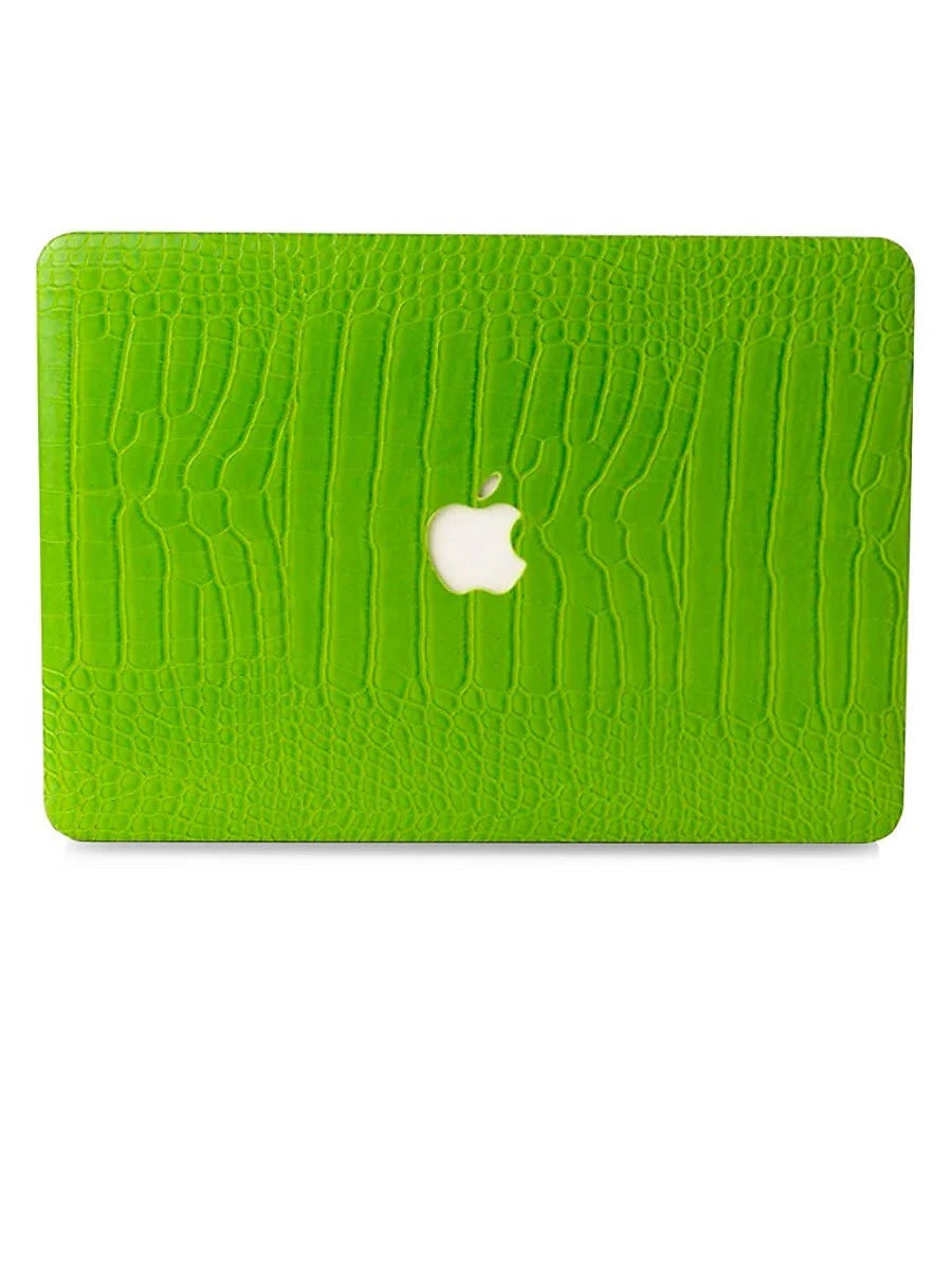Lime Faux Crocodile MacBook Case Q82378