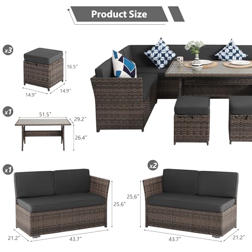 7 Piece PE Wicker Patio Dining Set P4241