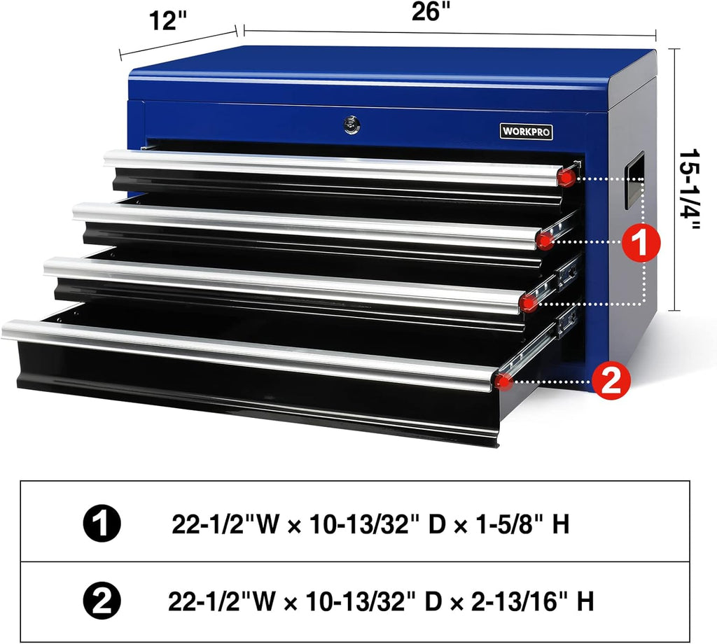 4-Drawer Metal Tool Chest with Locking System N970405