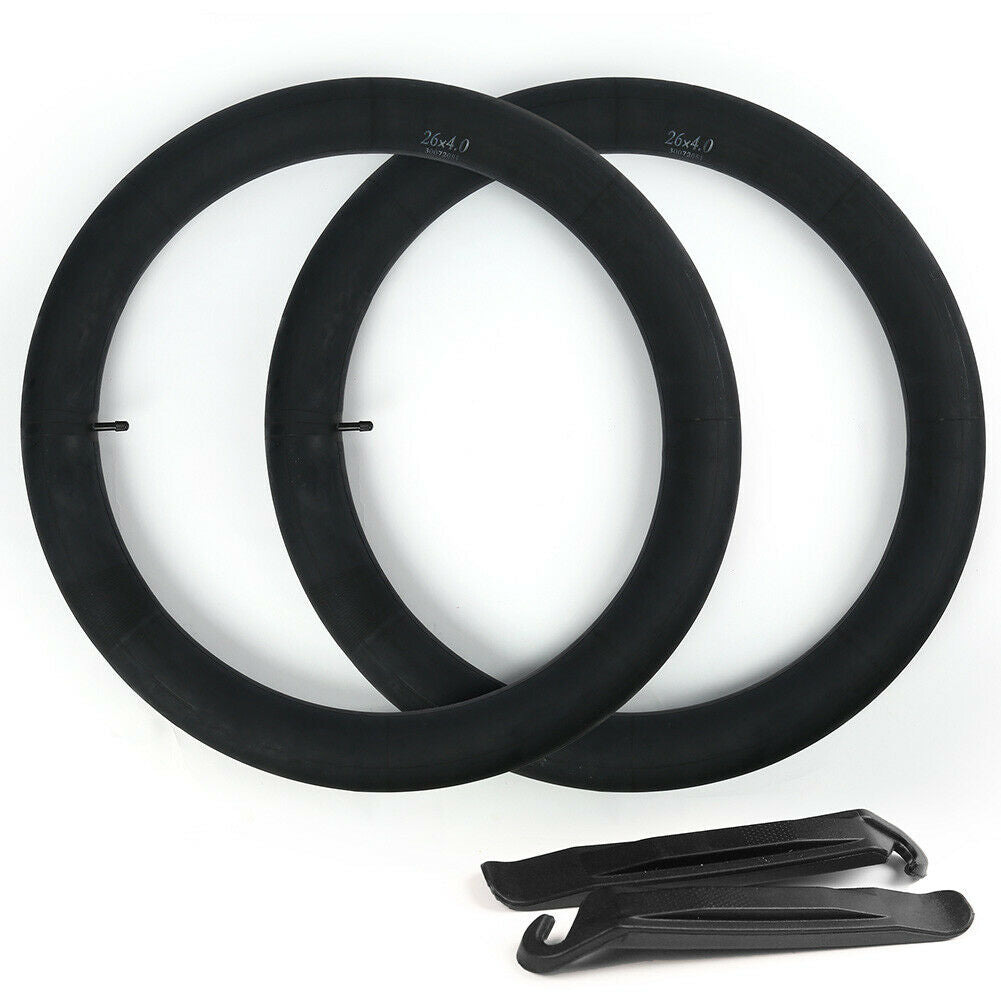 2 Pack 26'' x 4.0 Fat Tire Inner Tube 35mm Schrader Valve with 2 Tire Levers D77393