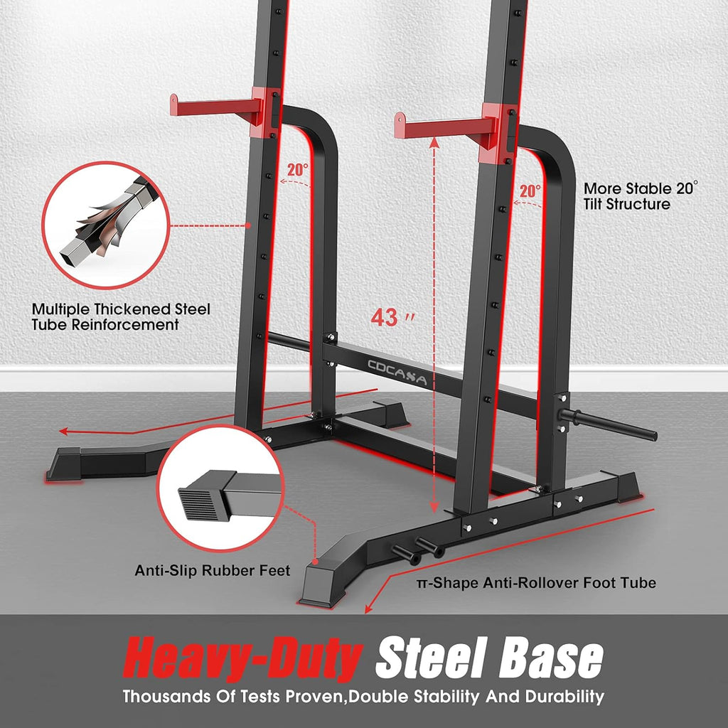 Power Squat Rack Cage with Pull Up Bar C738