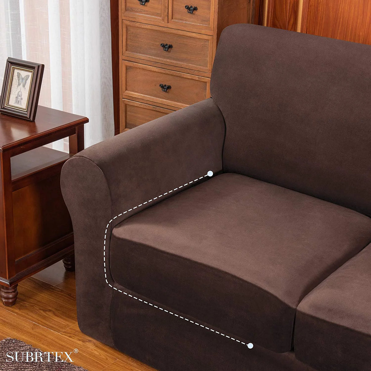3-Piece Velvet High Stretch Sofa Cover Slipcover F16962