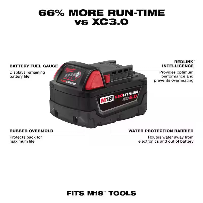18-Volt Lithium-Ion Brushless Cordless Combo Kit (5-Tool) with Batteries, Charger Tool Bag W54383