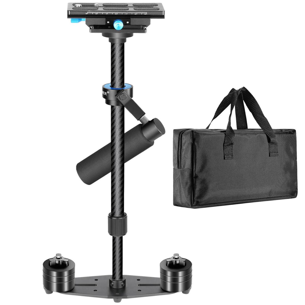 Black Carbon Fiber Handheld Stabilizer with Quick Release Plate O4310