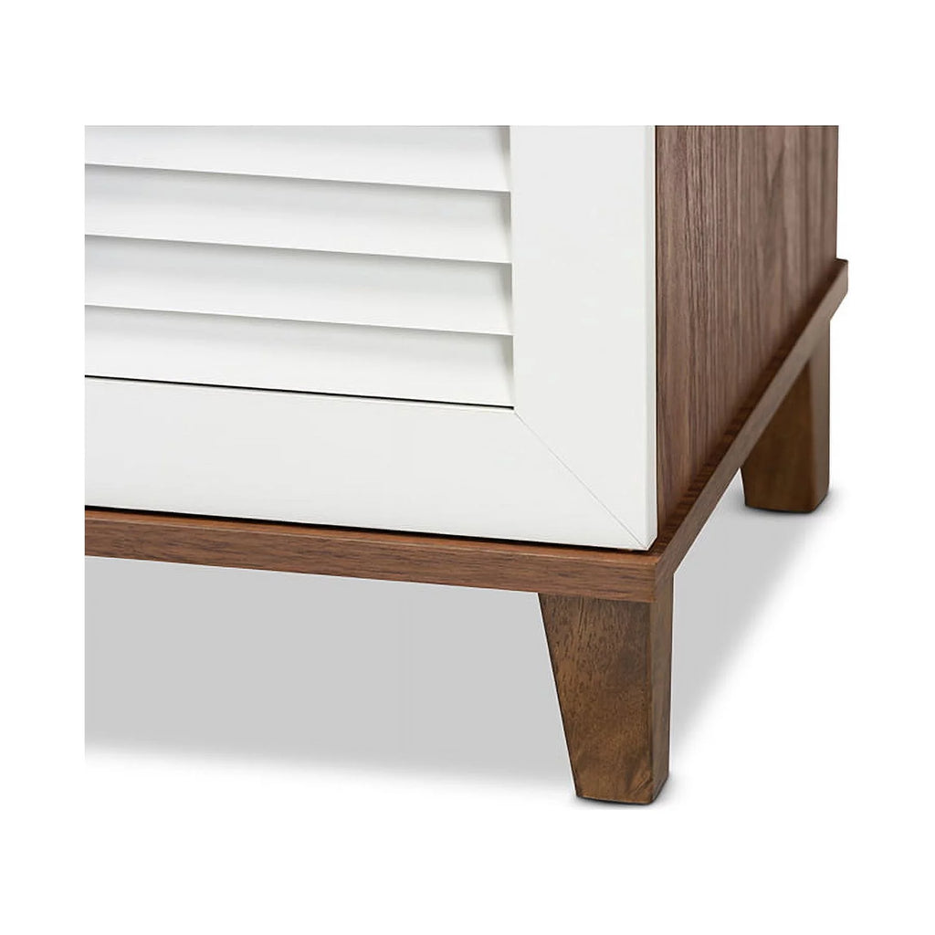Walnut Finished 8-Shelf Wood Shoe Storage Cabinet W713