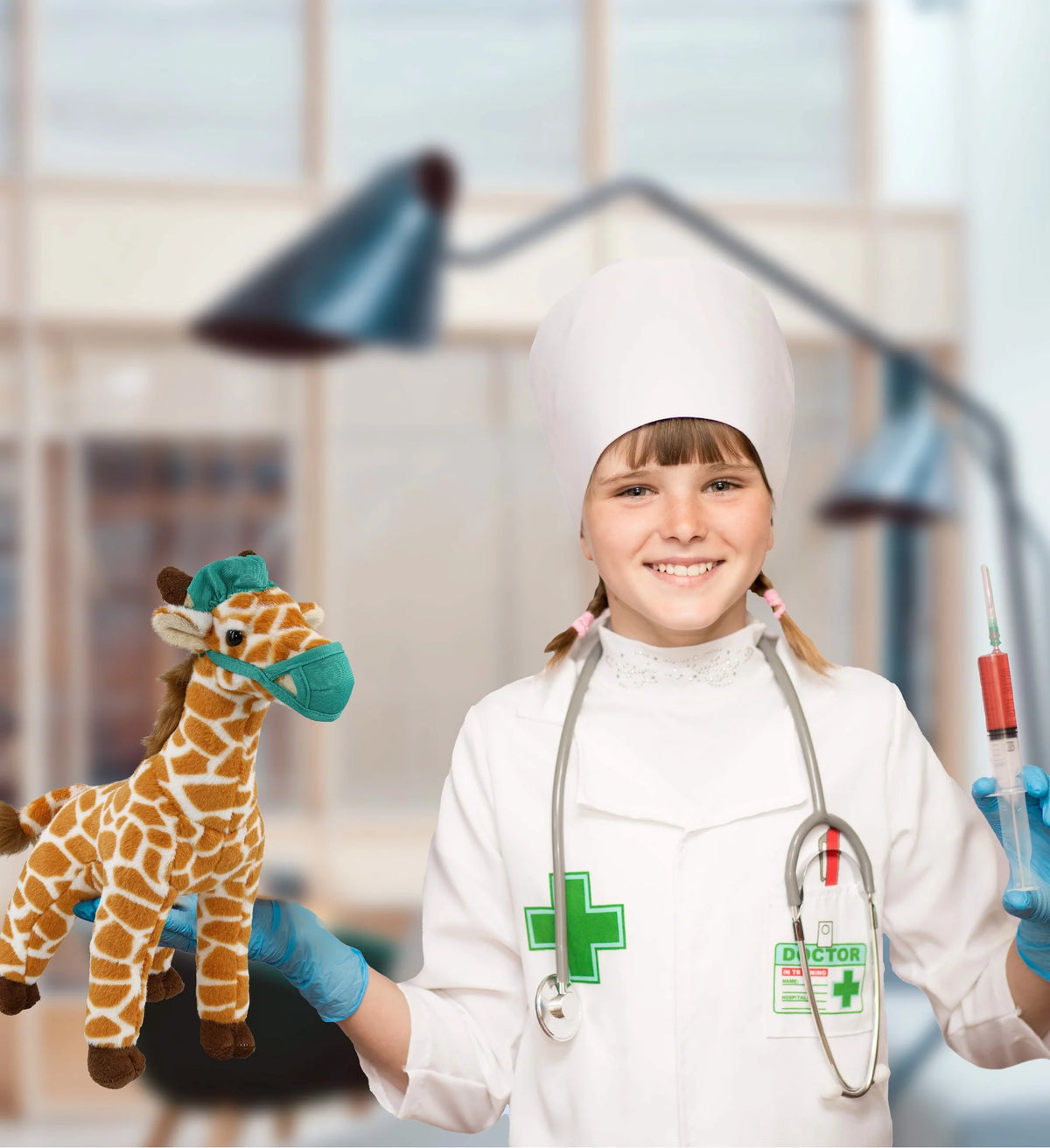 12.5 Inch Giraffe Doctor Plush Toy L638