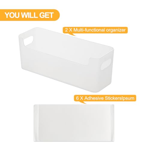 2 Pack Adhesive Over Cabinet Door Organizer Plastic Storage Containers Translucent V35245
