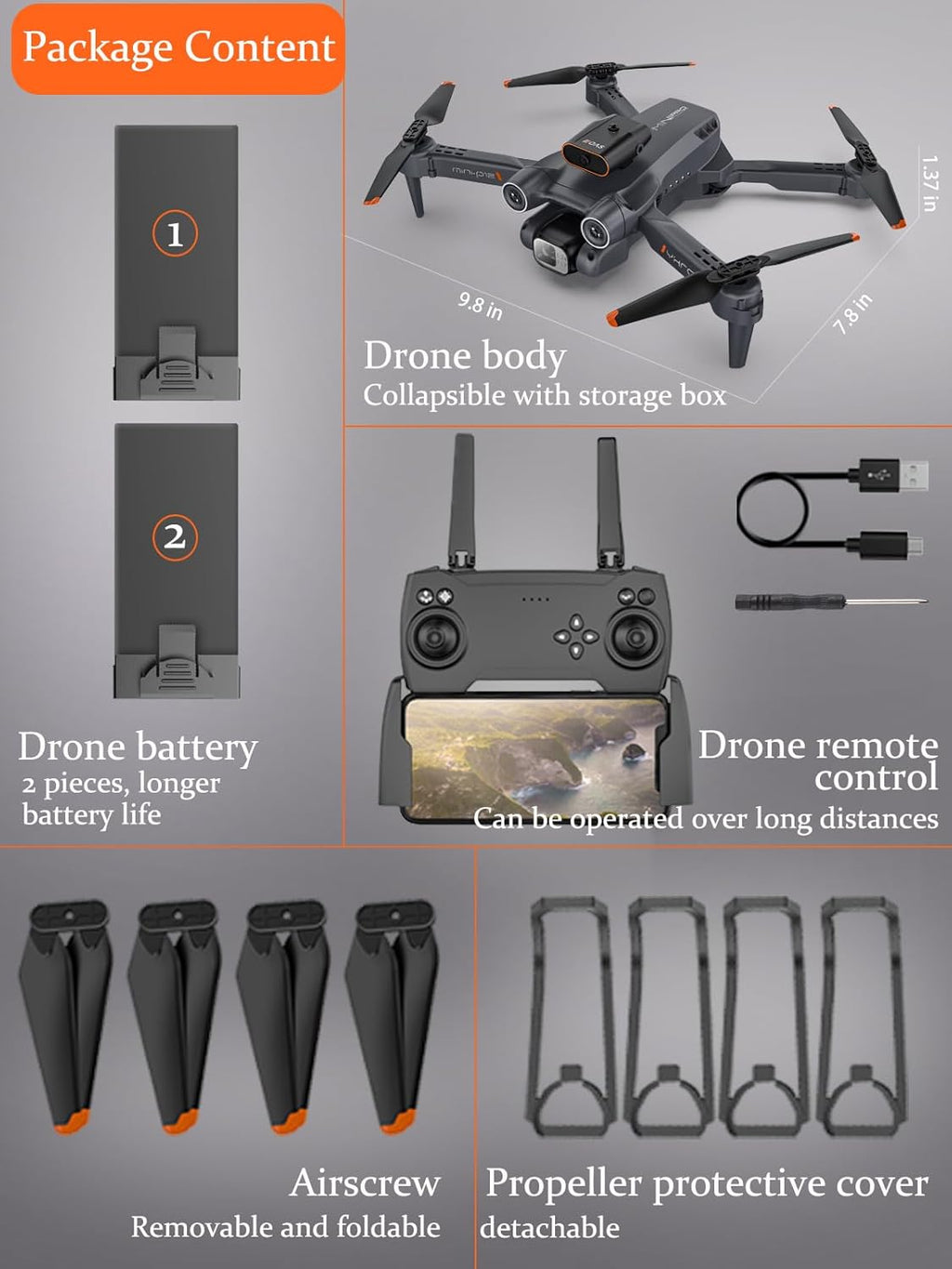 1080P HD FPV Camera Drone with 2 Batteries C713