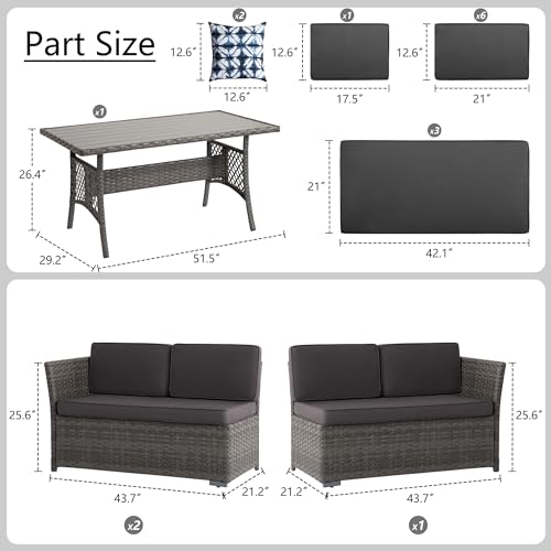 7 Piece PE Wicker Patio Dining Set P4241