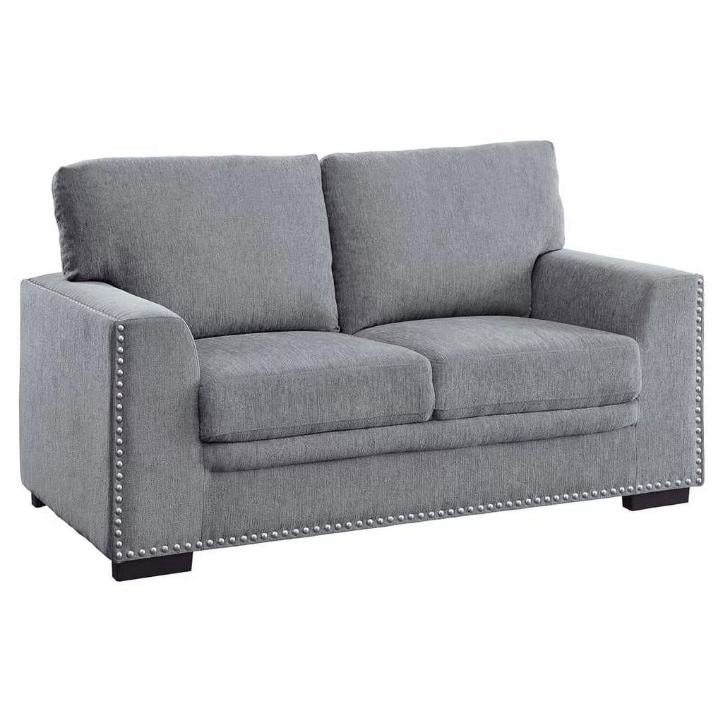 Dark Gray Chenille Loveseat O6365