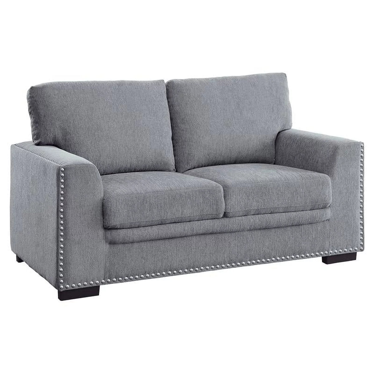 Dark Gray Chenille Loveseat O6365