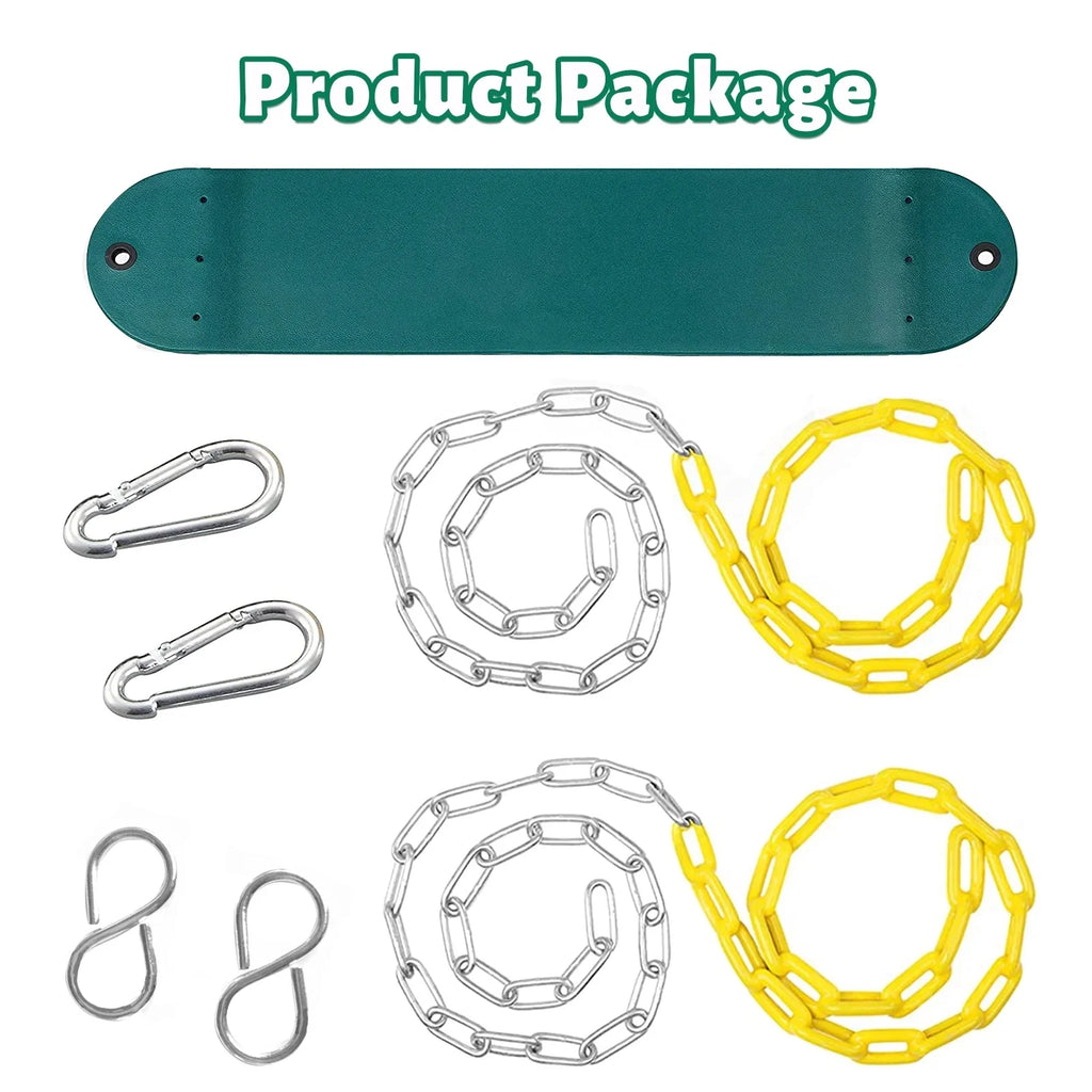 Green Heavy Duty Swing Set with Climbing Ropes and Platforms C413642