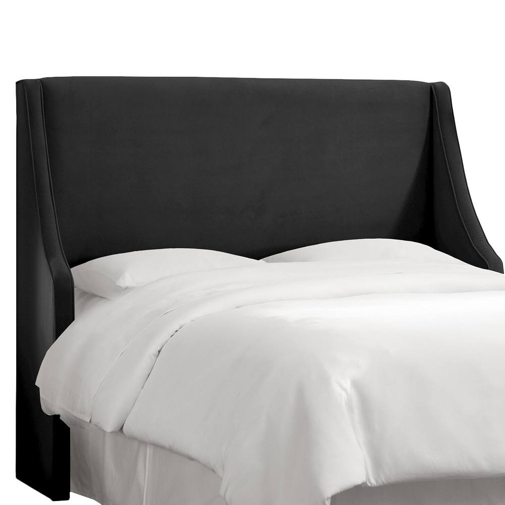 Wingback Headboard Velvet Black U3836