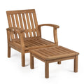 Teak Lounge Chair with Footstool N1302