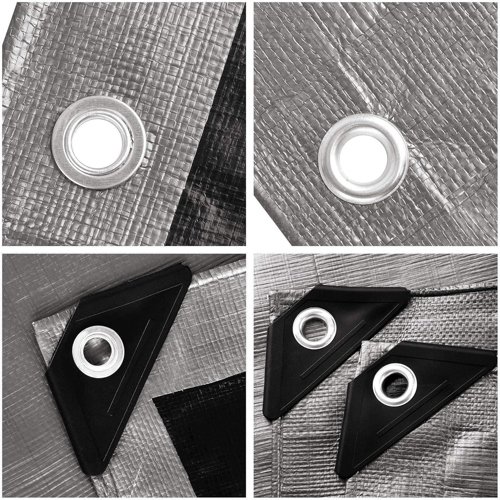 12x24ft Heavy Duty Poly Tarp Waterproof Tarpaulin Ground Sheet with Eyelets R99113
