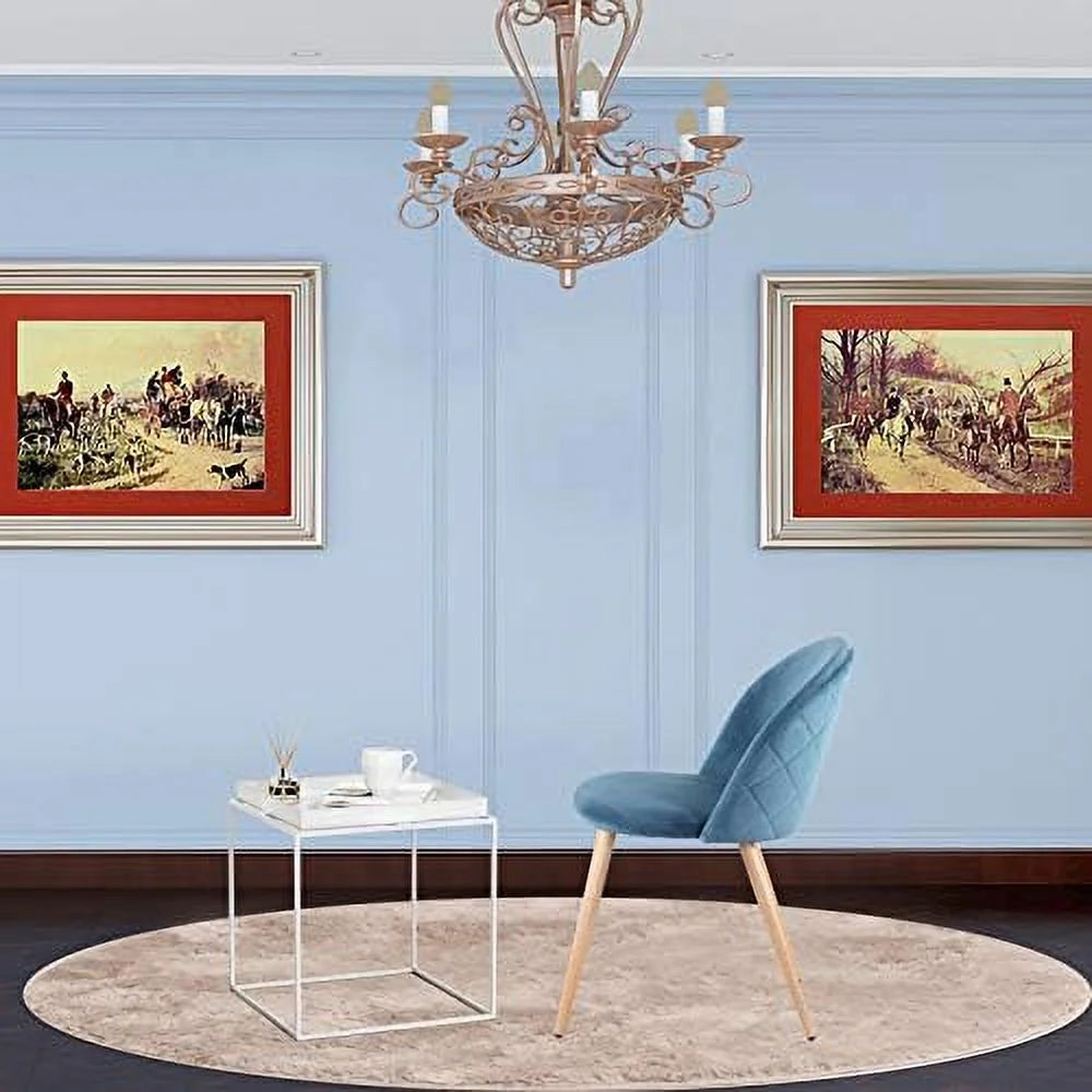 Blue Velvet Upholstered Dining Side Chairs W747794