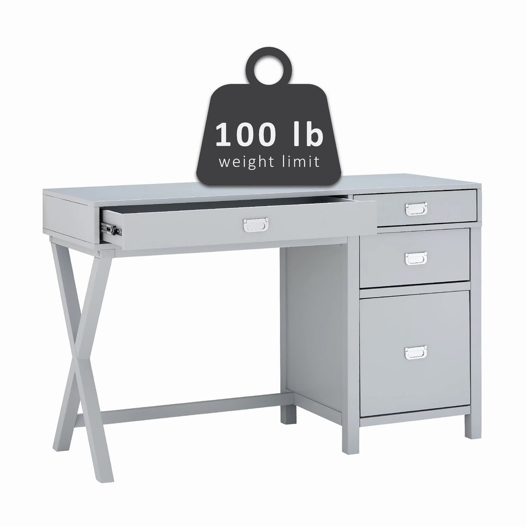 4 Drawer Desk with Side Storage Y162