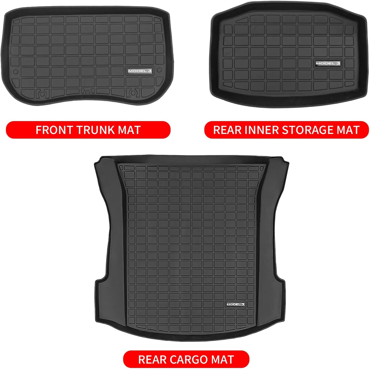 Set of 6 TPE Car Floor Mats for Tesla Model 3 Z8752