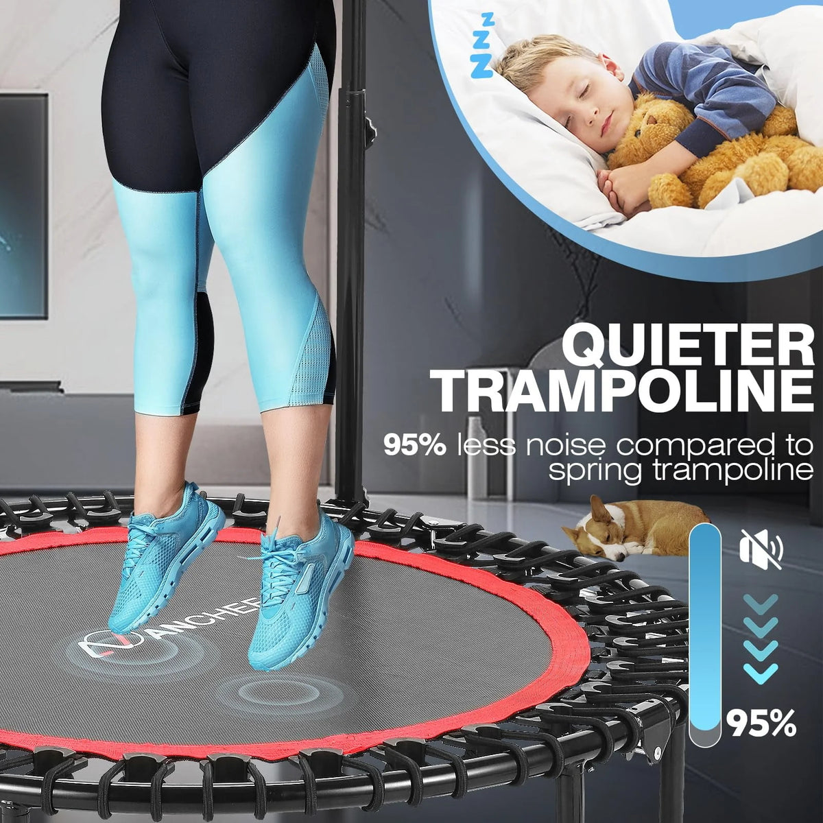 Foldable Mini Trampoline with Bungees I278