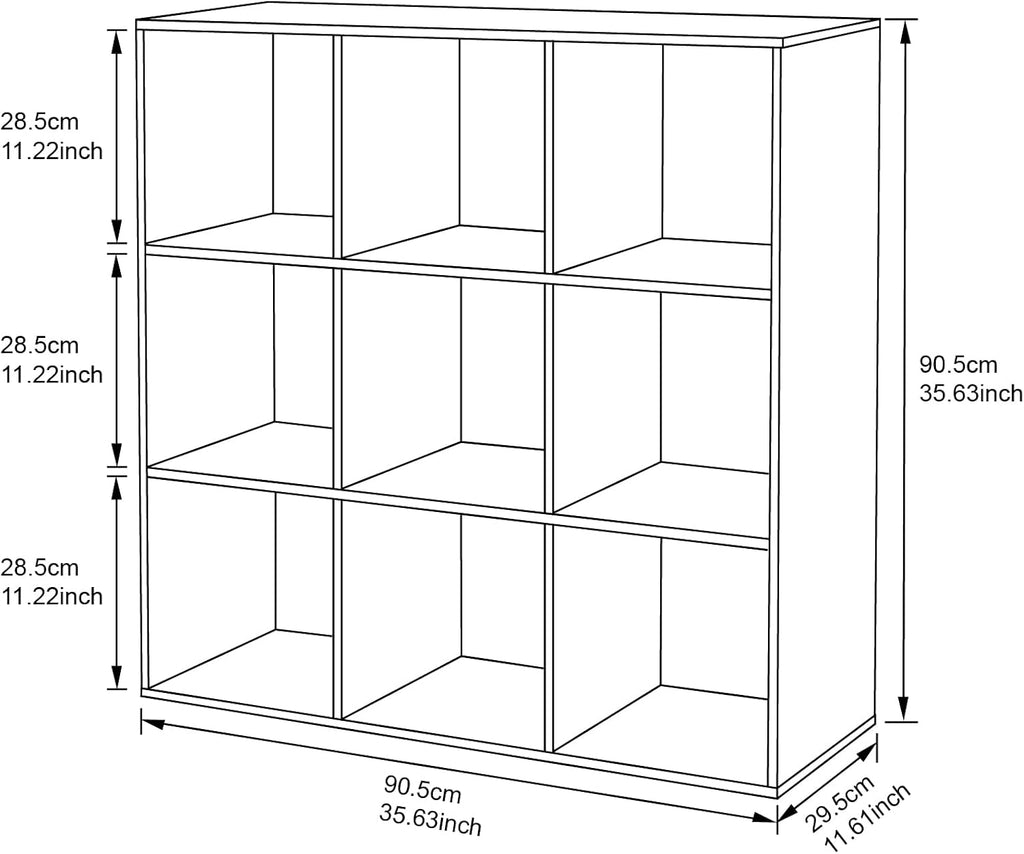 White 9-Cube Wooden Storage Organizer B2874