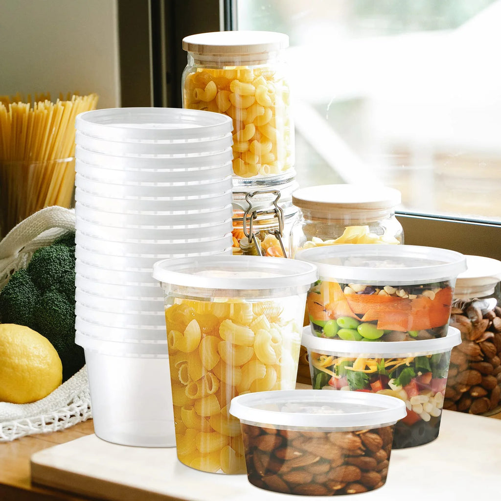 32oz 50 Set Plastic Food Storage Containers with Airtight Lids X3022