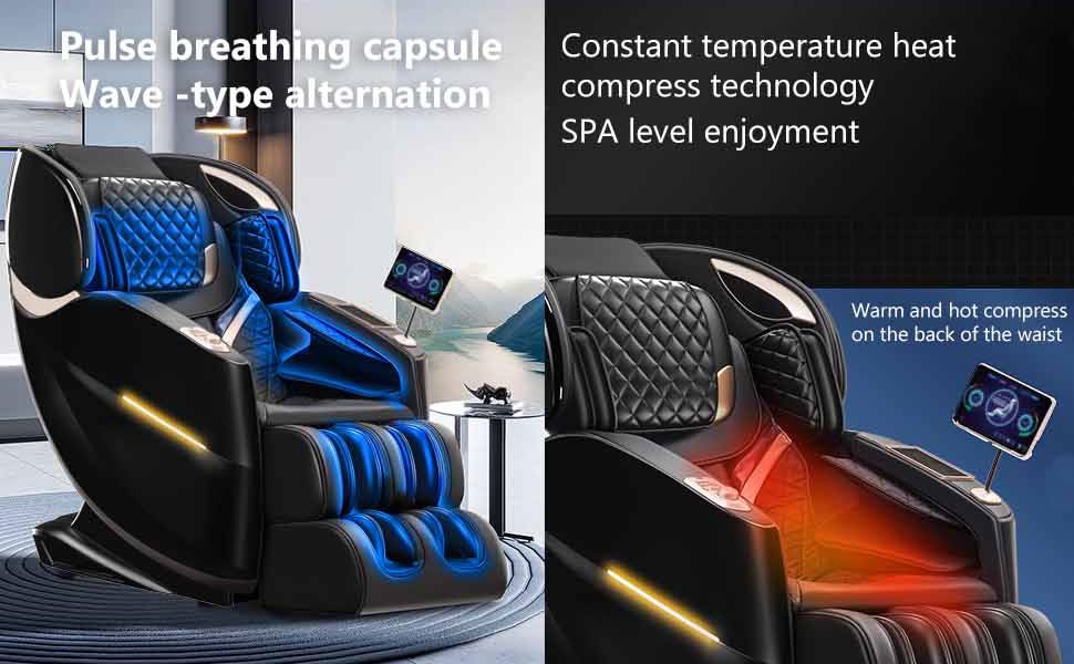 Full Body Massage Chair with Zero Gravity, 3D SL Track, Airbags, Heating, Foot Massage D3325