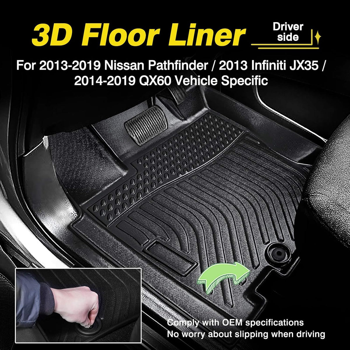 All Weather Floor Mat 2 Row Liner Set TPO M7700
