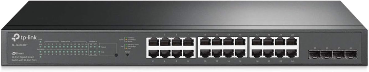 24 Port Gigabit Smart Managed PoE Switch with 4 SFP Slots U439207