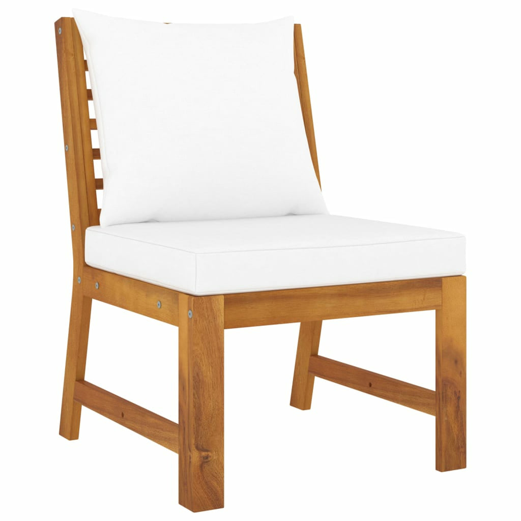 6 Piece Patio Lounge Set with Cushions Acacia Wood Outdoor Sectional Set J4681