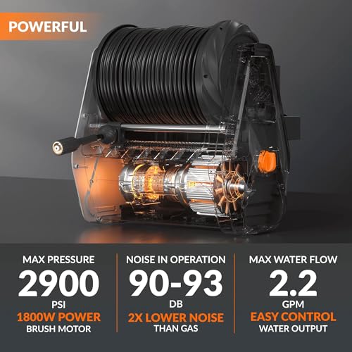 2900 PSI 2.2 GPM Electric Wall Mounted Pressure Washer with 100ft Hose L816806