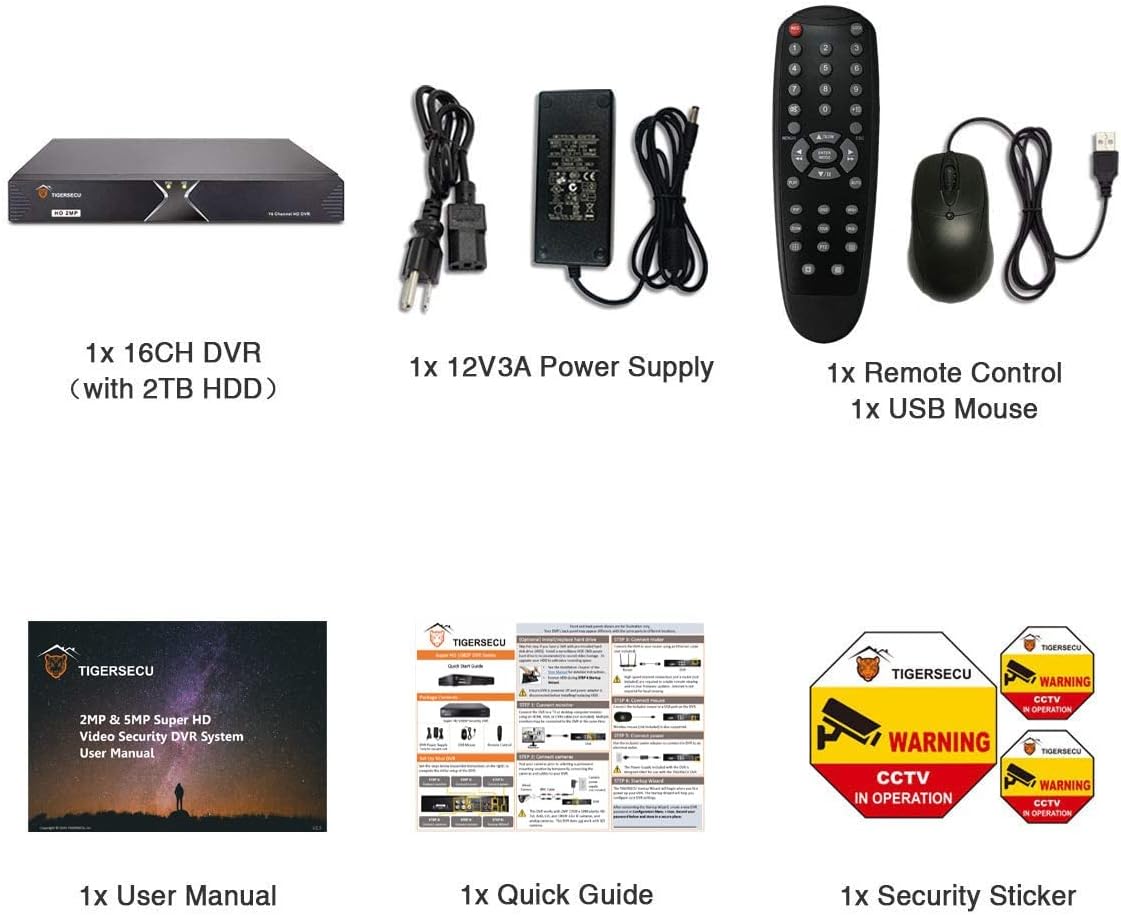 16-Channel Hybrid 4-in-1 DVR Security Recorder with 2TB Hard Drive B475