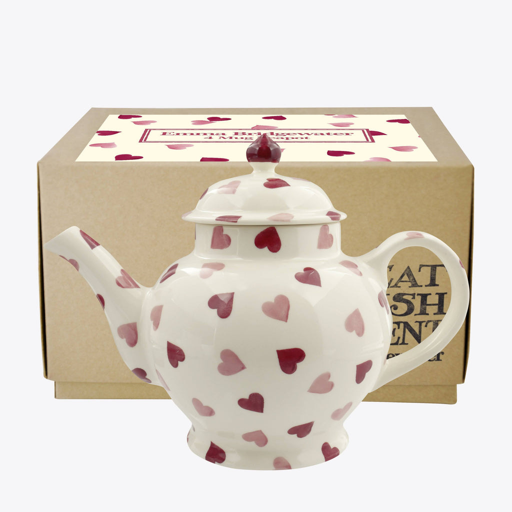 Pink Hearts 4 Mug Teapot Boxed D8048