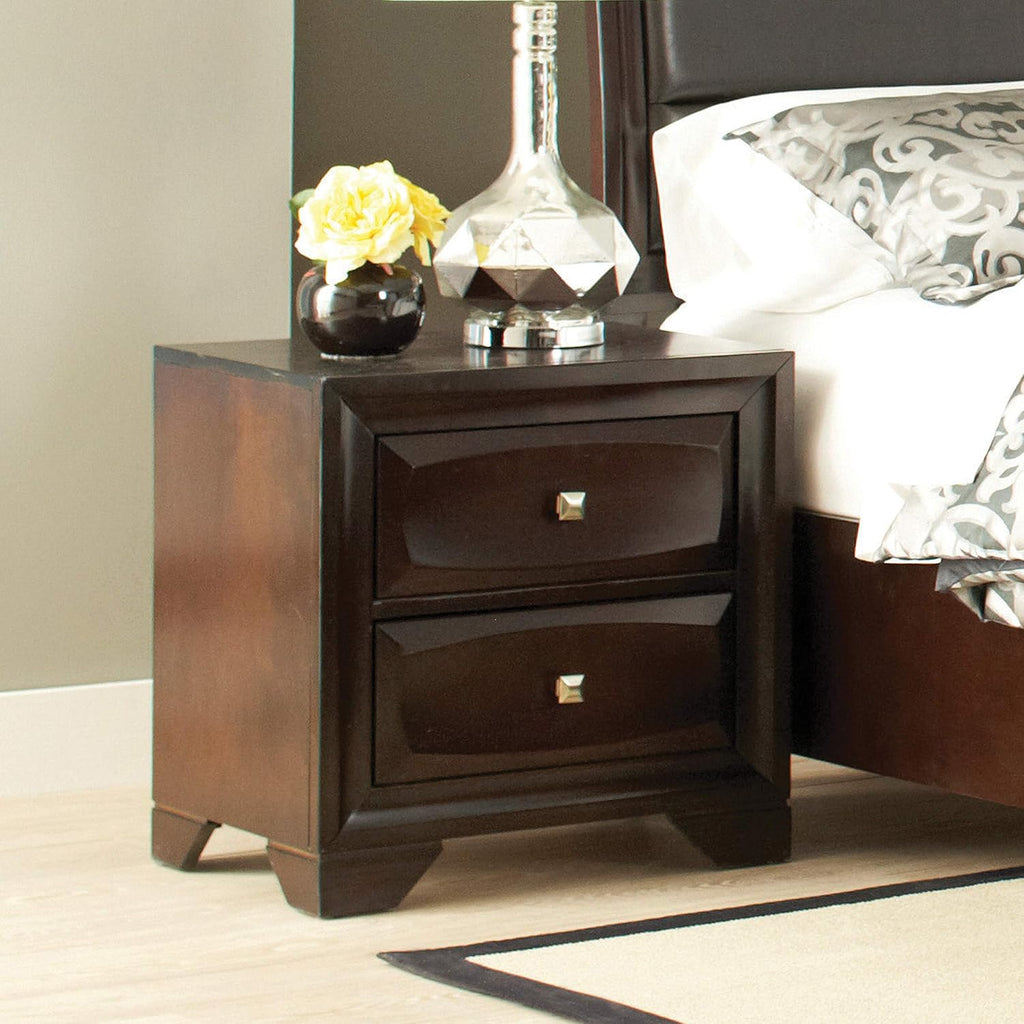 Cappuccino 2-Drawer Nightstand D19282